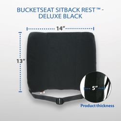 Lower Back Support | Home, Office, Car Seat | Black 14" x 13" - TherapyCart